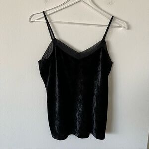 Shimera Black Velvet Spaghetti Strap Camisole Tank Top size XS